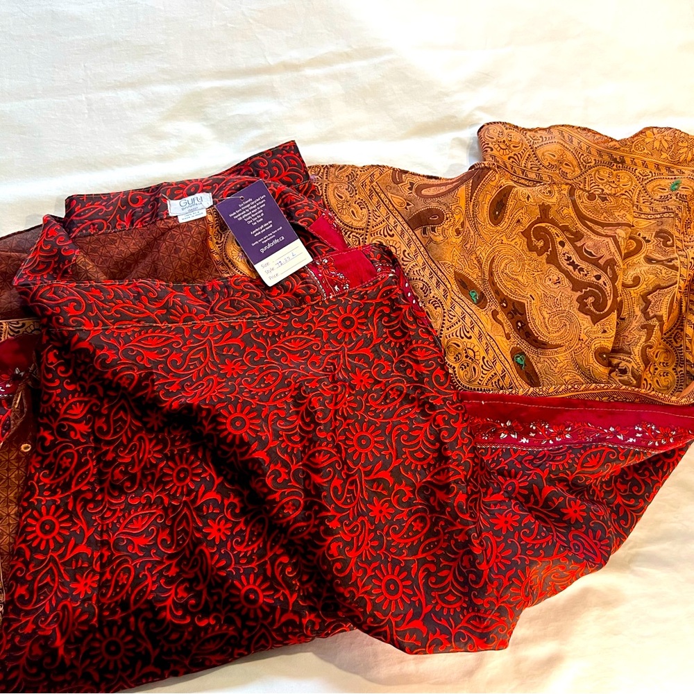 GURU for life maxi skirt, silk, large, multi-wear